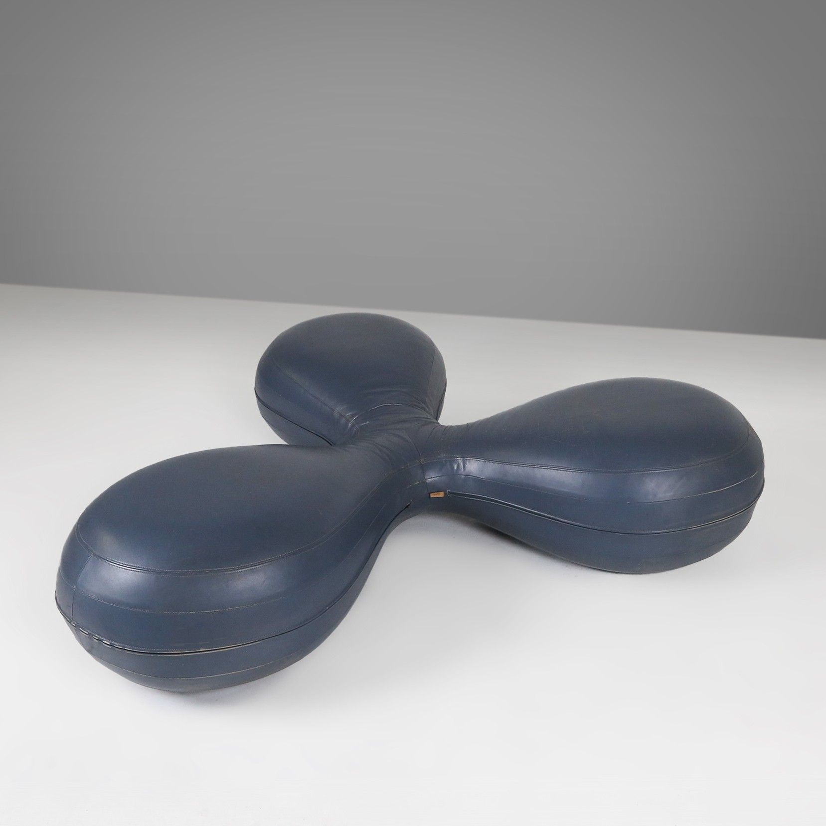 Leather Pouf by Lowie Vermeersch for Durlet, Belgium 1999-img